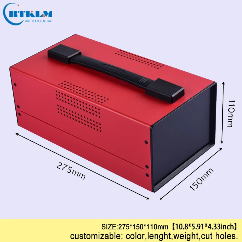 Iron electronics project box diy cabinet junction box Handheld metal desktop enclosure electrical panel box 275*150*110mm