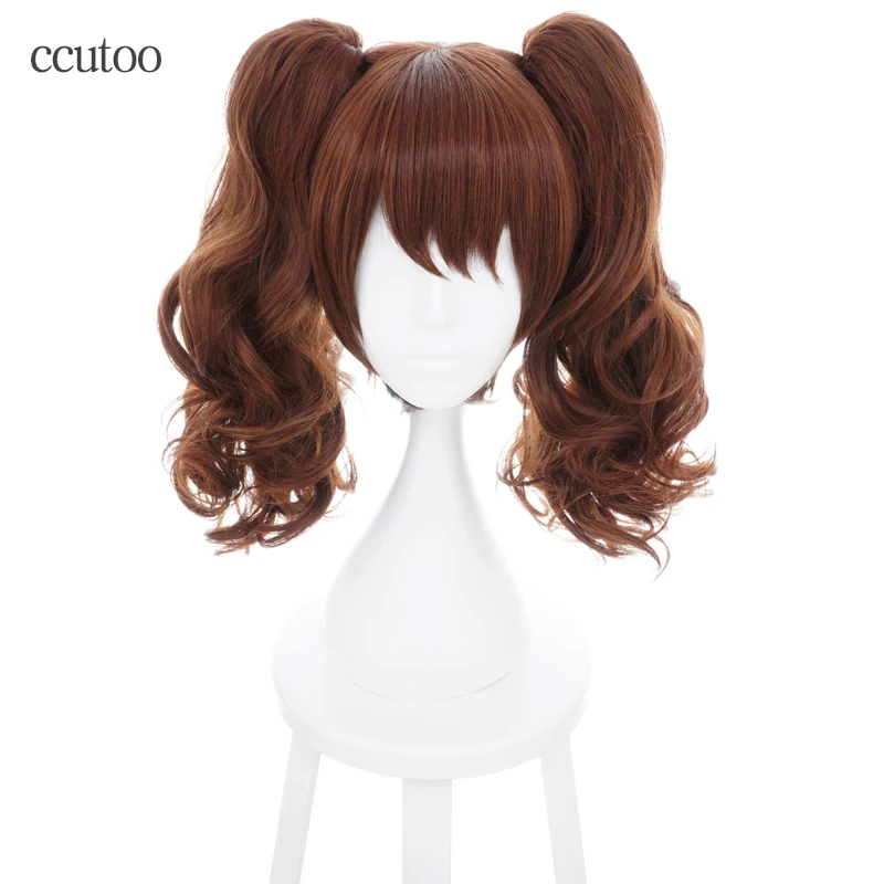 Ccutoo Kujikawa Rise Maid kolekcja Ryuujou brązowe kręcone włosy syntetyczne peruka do Cosplay z chipem kucyki włókno termoodporne