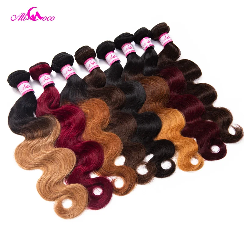 Ali Coco Malaysian Body Wave Hair Bundles 1/3/4 Bundles 8-30 inch Body Wave Deals Non Remy Omber Hair 100% Human Hair Extensions