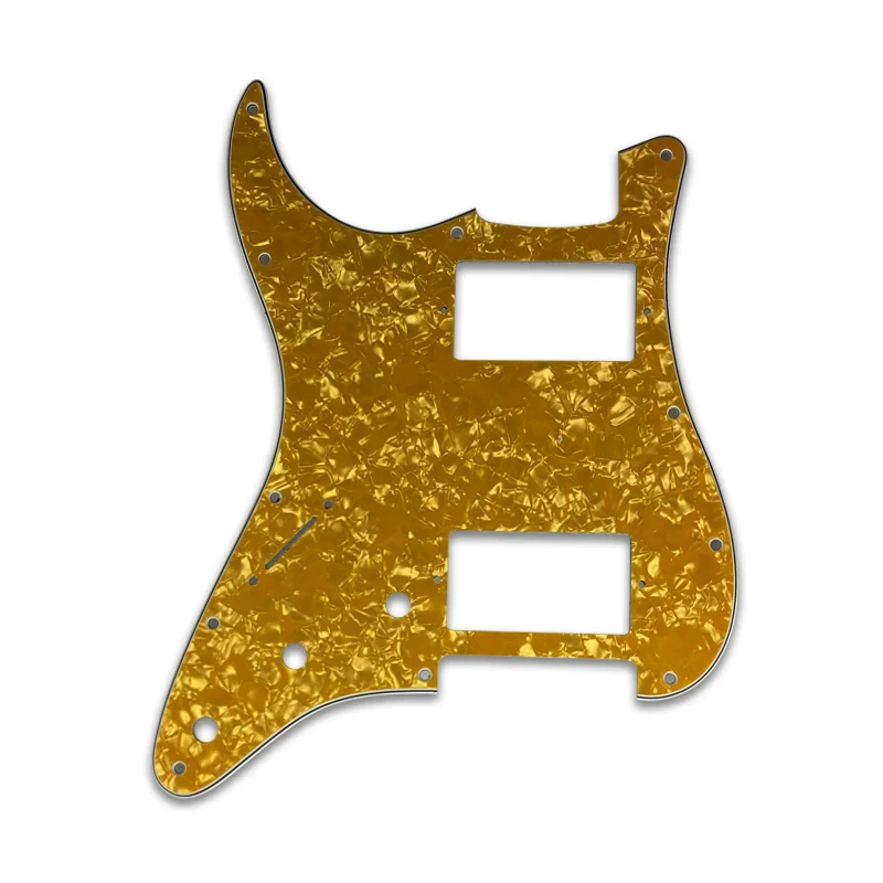 Pleroo Custom Guitar Pickguard - For FD Strat Left Handed 11 Screw Holes HH PAF Humbucker Scratch Plate Various Color Choice