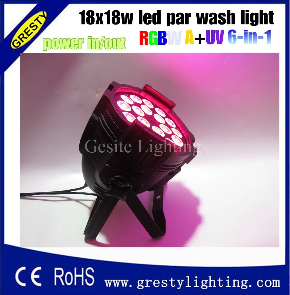 

Indoor par light 18pcs 18w led par light, rgbwa+uv 6in1 led par,18w led par can light for weeding stage light