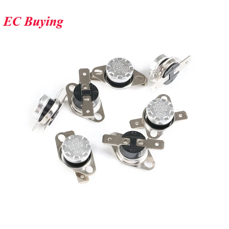 1Pc-5Pcs KSD301 AC 250V 10A 16A Normally Open Closed 0-160 degree Bakelite KSD-301 Temperature Thermal Switch Thermostat Sensor