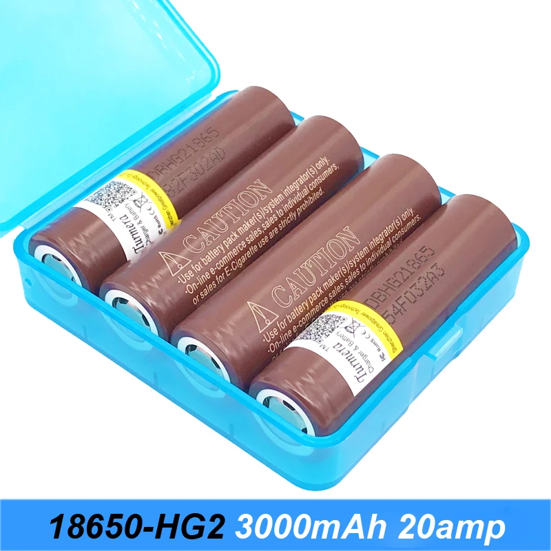 HG2 18650 3000mah electronic cigarette Rechargeable batteries power high discharge 30amp large current Vape mod use with case JY