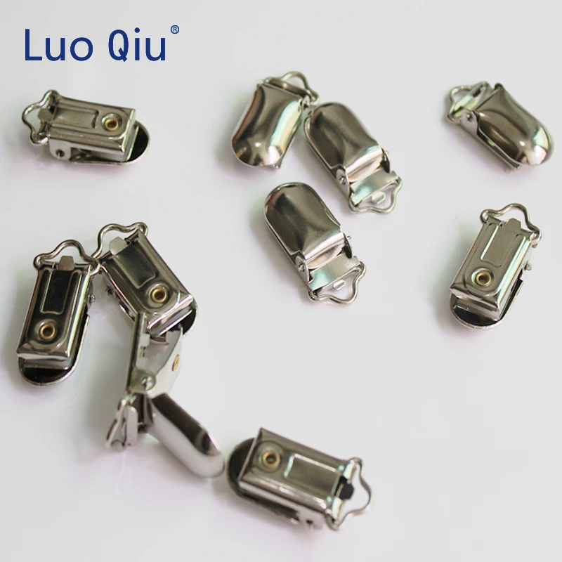 Luo Qiu (5 pieces/lot) 10mm Metal Silver garment clips with Plastic teeth Use size attache sucette speenkoord hout sewing clips