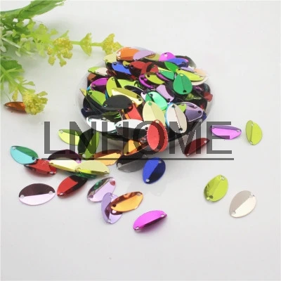 1000pcs 8*13mm Cup Oval Folded Sequins Horse Eyes Shape For Crafts Loose Paillettes Diy Wedding Sewing Accessories Mix Colors