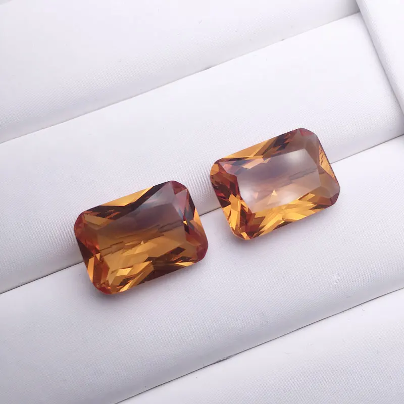 CSJ Created Diaspore Zultanite Rectangle Cut Loose Gemstone Sultanite For Diy Fine Jewelry Silver Mounting Color Change Stone
