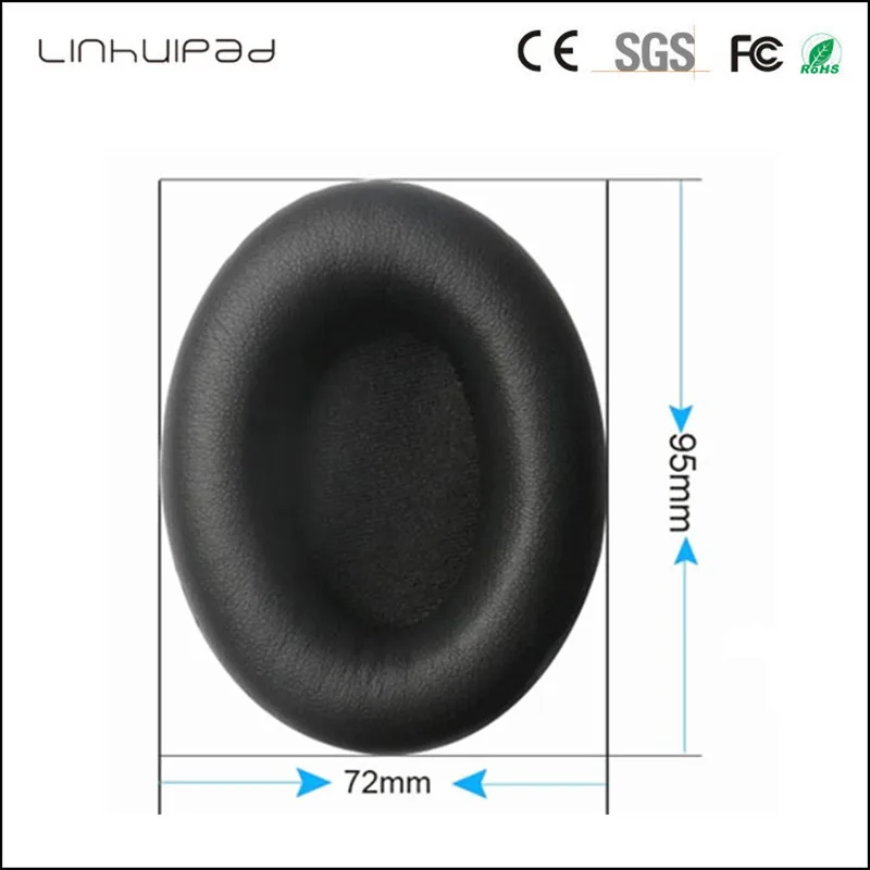 Linhuipad 1 pairs Black Replacement Protein Leatherette Ear cushion ear pad for Beats By Dr.Dre Studio 1.0 Headphone