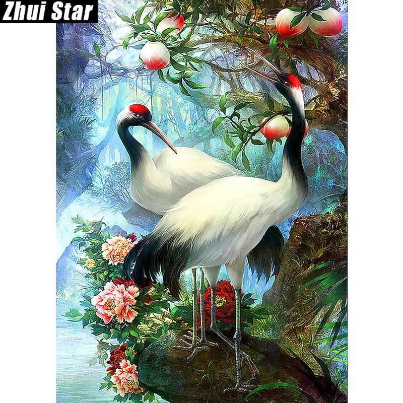 

Zhui Star Full Square Drill 5D DIY Diamond Painting "Lovers Birds" handmade 3D Embroidery set Cross Stitch Mosaic Decor gift