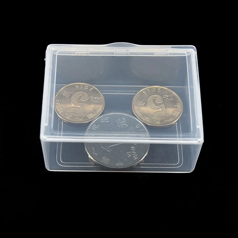 300pcs Small Plastic Boxes Transparent Jewelry Storage Packaging Box Coin Case Size 5.5x4.2x2.3cm