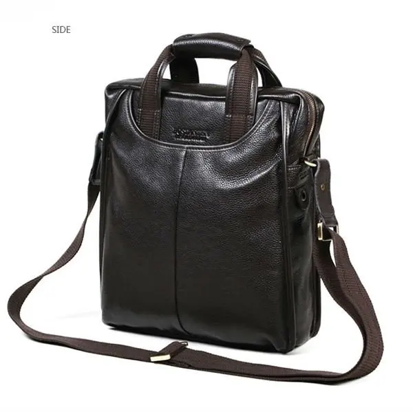 New Fashion Genuine Leather Men\'s Messenger Bag Tote Leather Shoulder Bag Men Crossbody Bag Sling Bag Briefcase Brown B10022