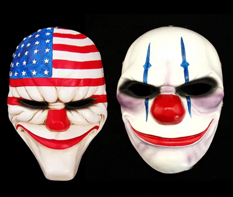 New PAYDAY 2 Adult Kids Clown Face Mask Fancy Dress Halloween Horror Prop Costumes