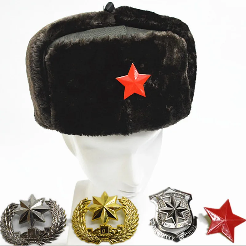 

lei feng hat adults military hat leather winter hat thick winter fur hat military cosplay accessories