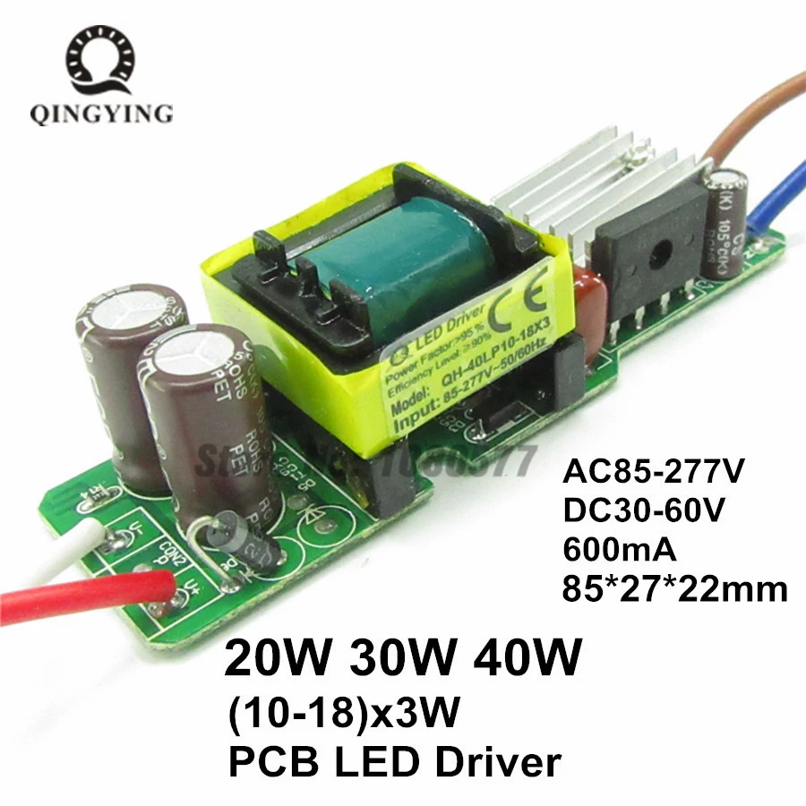 AC85-277V LED Driver 1-2x3w 2-4x3w 6-10x3w 10-18x3w 18-30x3w 600mA 650mA Constant Current Lighting Transformers Power Supply