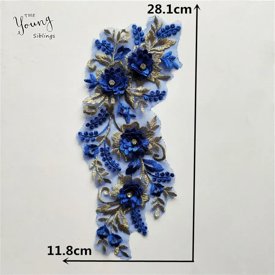 Applique Del Merletto Tessuto Mestiere di Cucito Ornati E Decori Del Fiore Del Rhinestone Trim Fai da Te Del Merletto Del Ricamo Del Collare