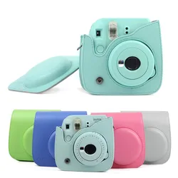 Portable 5 Colors PU Leather Film Camera Bag Pouch Cases with Shoulder Strap For Fujifilm Mini 8/8+/9 Instax