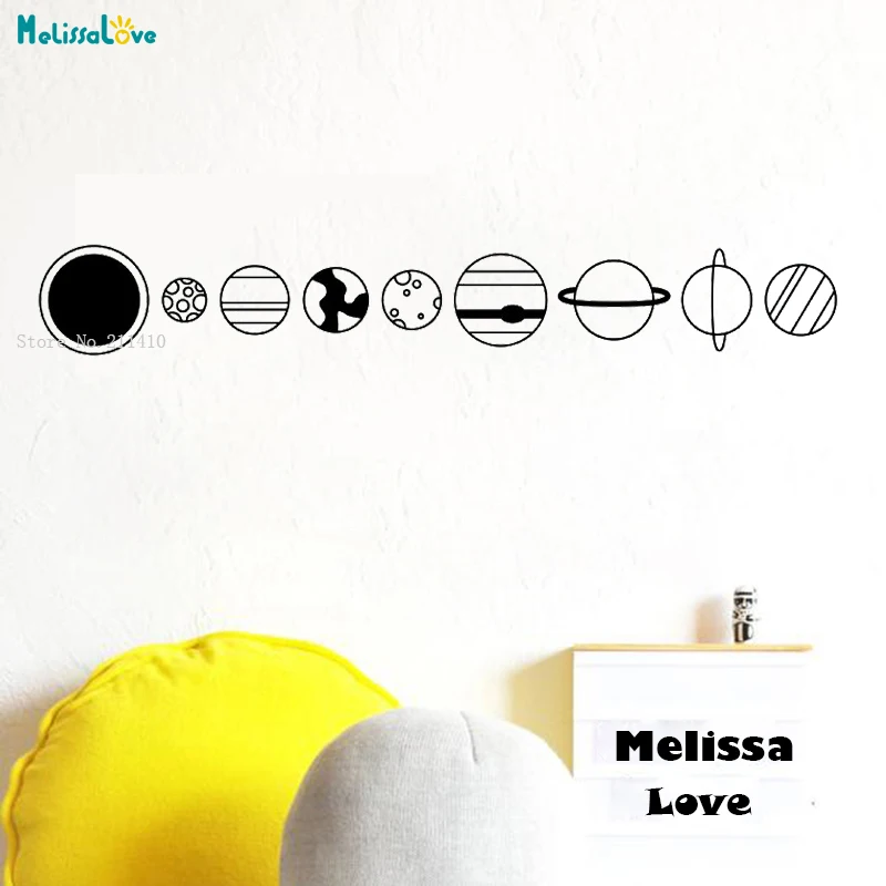 Planet Wall Decals Outer Space Murals Kids Room Decor Nursery Decor Space  Bedroom Sun Earth Art Poster Gift Bedroom YT1556