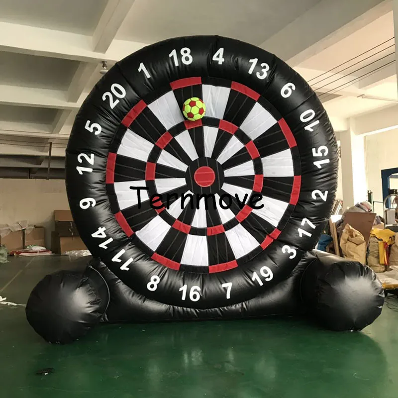 Double sided soccer darts game inflatable foot darts for sale,0.9 MM PVC Tarpaulin inflatable soccer dart board with pump