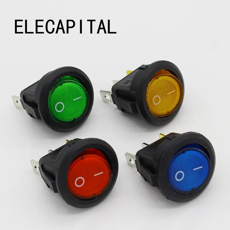 4Pcs Car 220V Round Rocker Dot Boat LED Light Toggle Switch SPST ON/OFF Top Sales Electric Controls