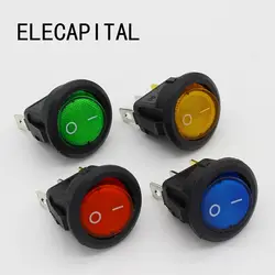 4Pcs Car 220V Round Rocker Dot Boat LED Light Toggle Switch SPST ON/OFF Top Sales Electric Controls