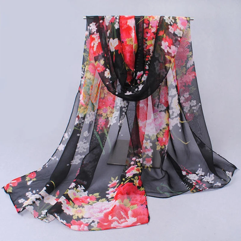 hot wonderful flower long soft scarfs wrap shawl for elegant women han edition scarf scarves shawls drop shipping kopftuch 