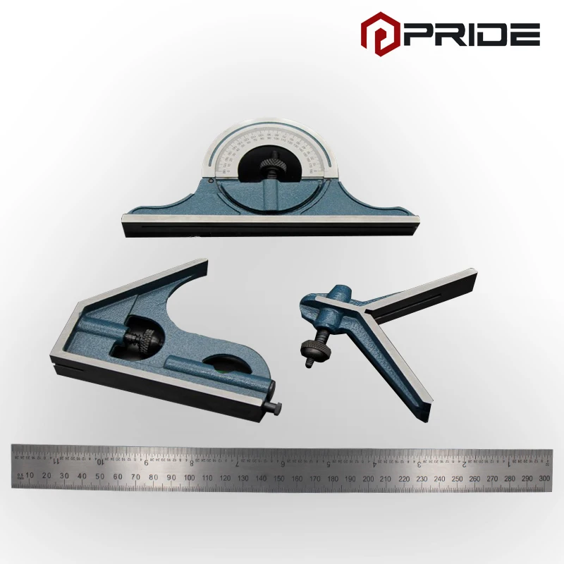 set-di-righelli-combinati-4-pezzi-300mm-in-acciaio-inossidabile-con-goniometro-e-centratore