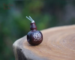 10mm 12mm Natural Red Sandalwood Guru Bead Silver Inlay Lotus Mala Beads Japa Bracelet Jewellry Findings DIY Accessories