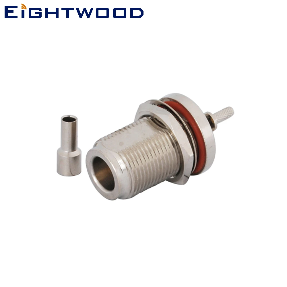 

Eightwood 5PCS N Crimp Jack Female Bulkhead Waterproof RF Coaxial Connector Adapter for RG174,RG178, RG316,LMR100 Coaxial Cable