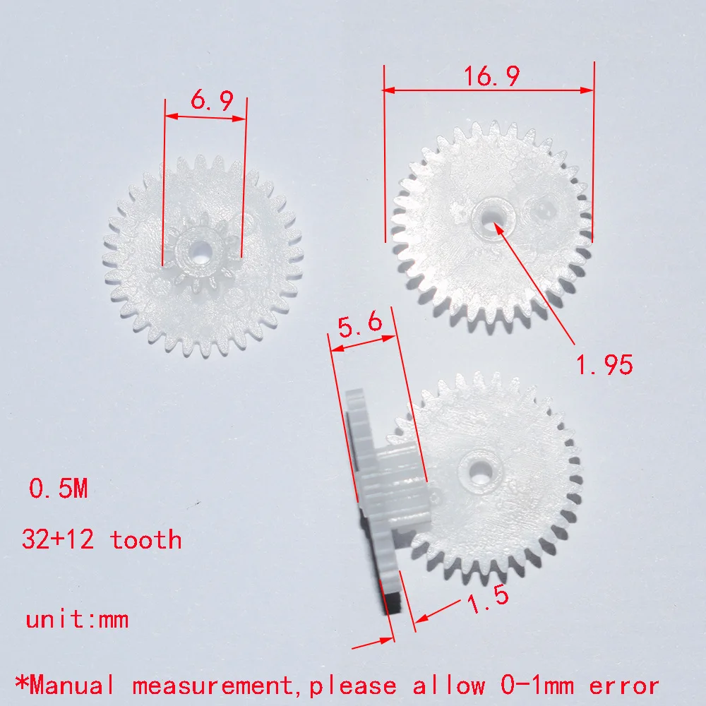 30szt 32+12T 2/2.1mm otwór dron rc samochód samolot robot zabawki dla chłopców diy akcesoria dla dzieci montessori juguetes nero GP32122A/B