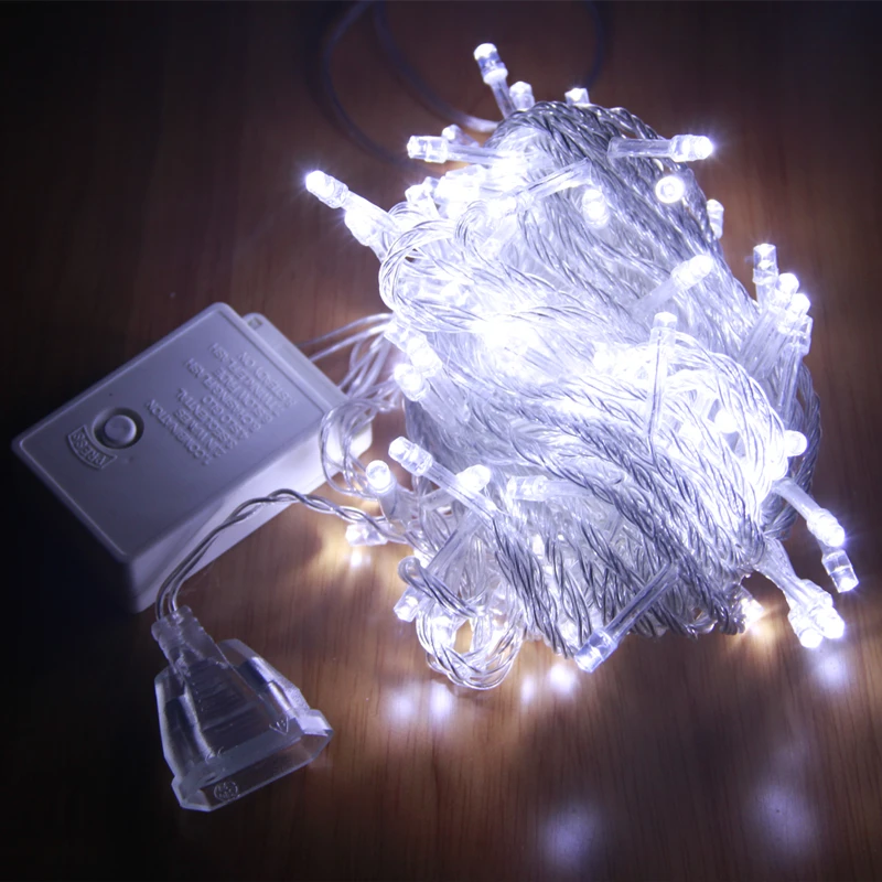 Luzes de natal 10m 20 30m 50m luzes de fadas guirlanda led string luzes da árvore de natal festa de casamento luz ao ar livre decoração