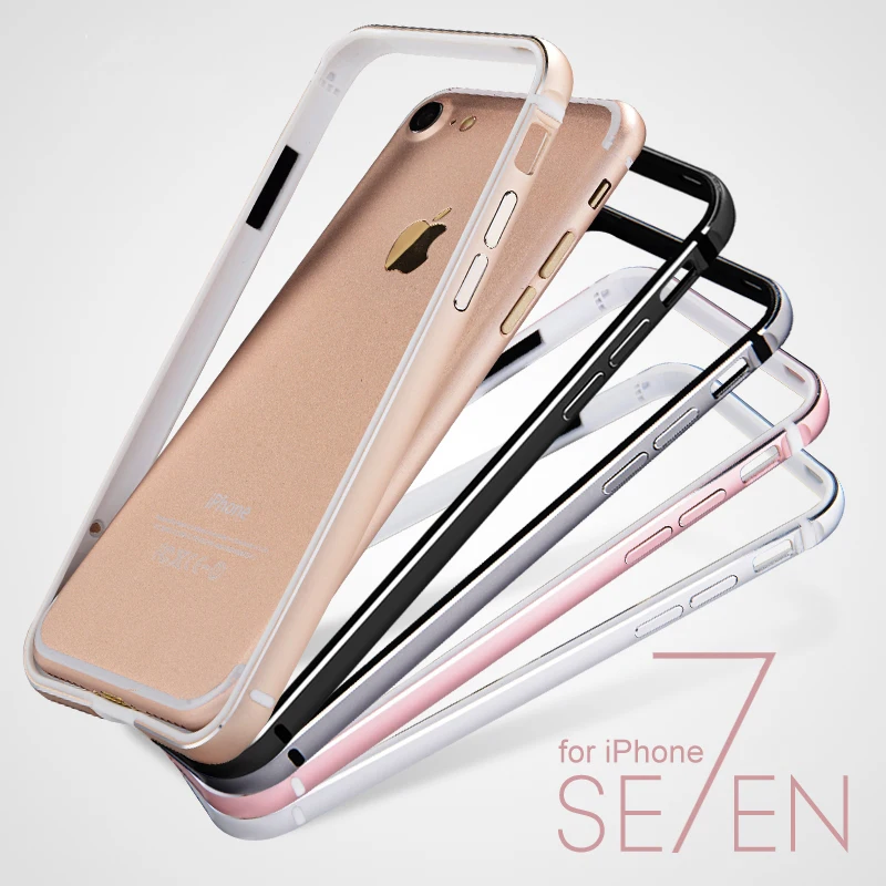 

Bumper Case for iPhone 7 8 Plus Soft TPU Hard Aluminum Metal Alloy Shockproof Anti-knock Frame for iphone 7Plus 8Plus