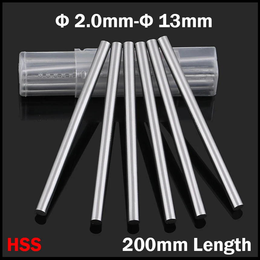 2mm 2.5mm 3mm 3.5mm 4mm 4.5mm OD 200mm Length HSS Jobber Drill Bit Boring Round Shank CNC Fly Cutter Turning Lathe Tool Bar Rod