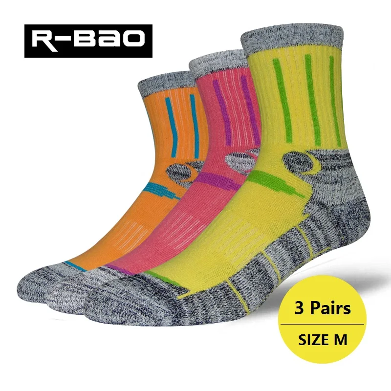 RB036 Men/Women Outdoor Hiking/Skiing Socks High-quality Thick Terry Deodorant Sports Running Socks 3pairs=1Lot