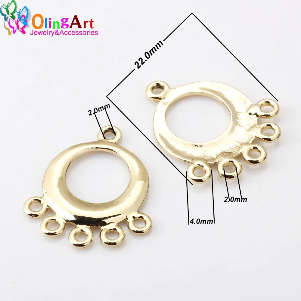 OlinglArt 6pcs/lot 22mm Zinc alloy sector ear clip/earrings hook wire clasp KC gold plated DIY tassel/pendant jewelry making