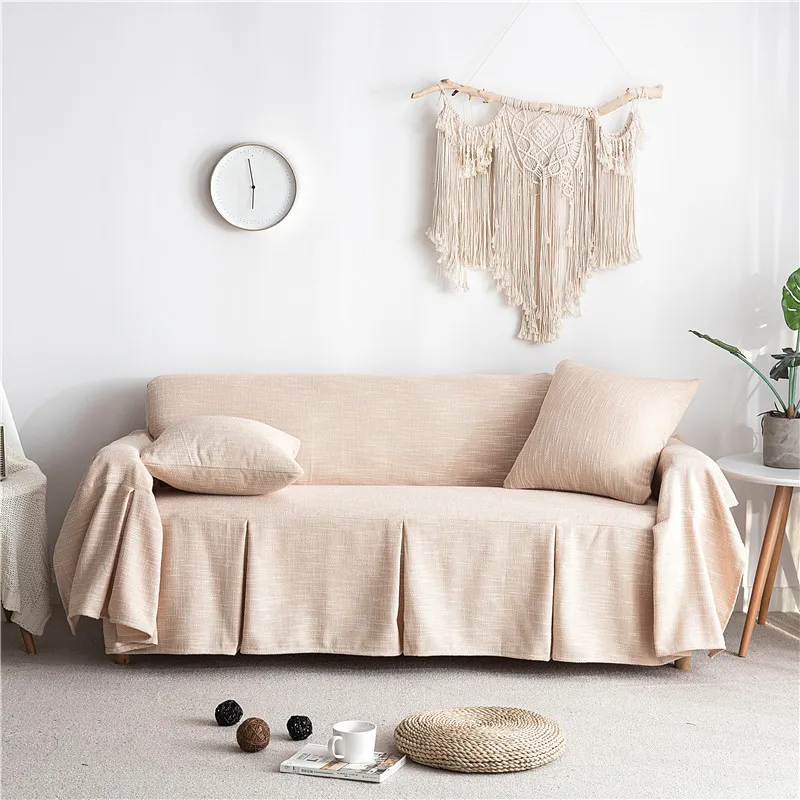 2019 new cotton blending sofa towels covers solid non skip couch cover slipcovers anti-dirty furniture protectors home textile