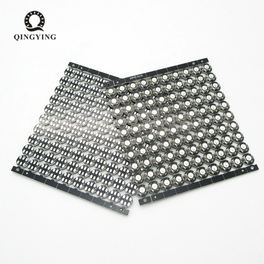 Chip LED SMD 200 RGB WS2812B de 5050mm de diámetro, placa de disipador de calor con IC integrado programable individualmente, 9,6 piezas, Blanco/negro