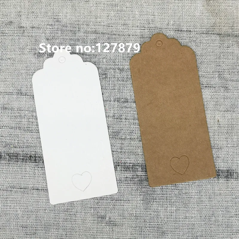 50PCS Multiple Sizes Kraft Paper Labels DIY Crafts Blank Packaging Hang Tag Gift Wedding/Birthday Party Candy Boxes Price Tags