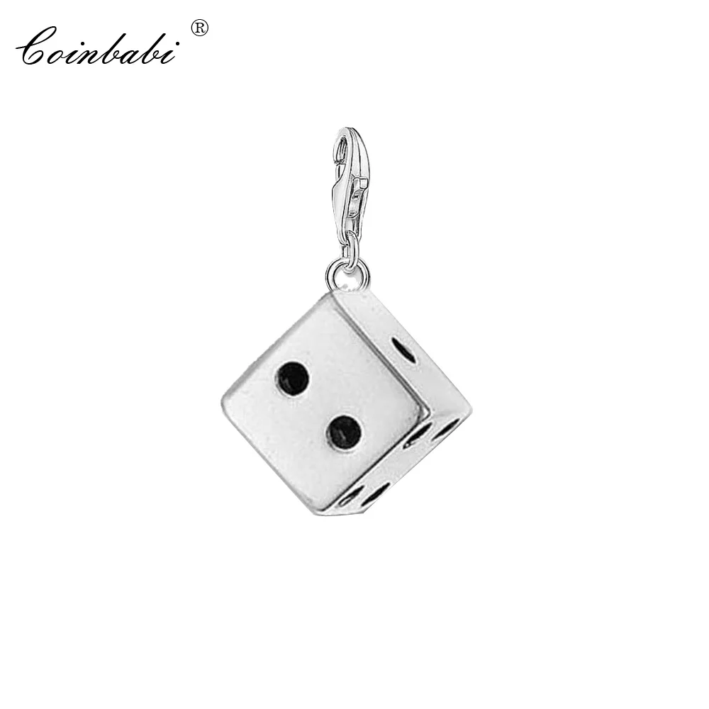 Charm Pendant Lucky Dice,2018 Fashion Jewelry Trendy Solid 925 Sterling Silver Gift For Women Men Fit Bracelet Necklace