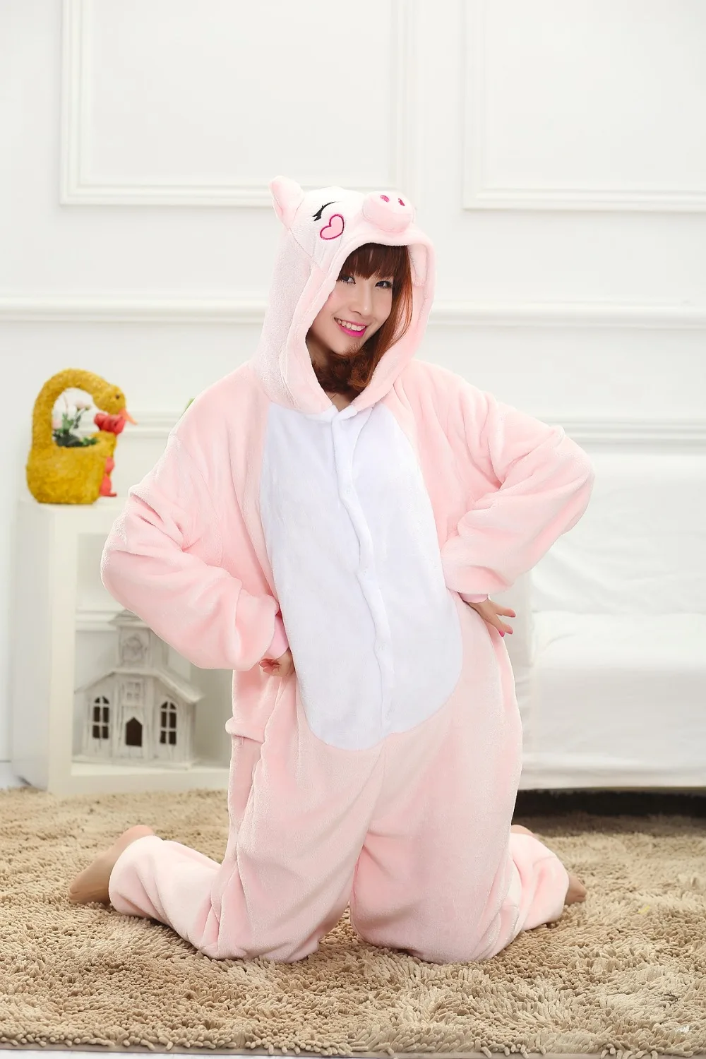 خنزير ملابس خاصة منامة الحيوان تأثيري الكبار نيسيي الفانيلا بيجامة شتاء دافئ ملابس النوم بيجامة مجموعات أنيمي هالوين زي #5