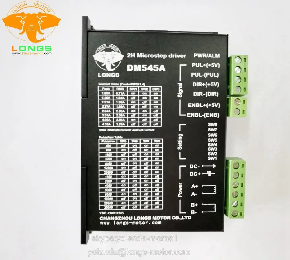 EU Free Ship[3-8days ship] 3Axis 2-PH Microstepping Motor Driver 1~1/128,24~50VDC,1~4.5A peak for Nema23/34 Stepper motor