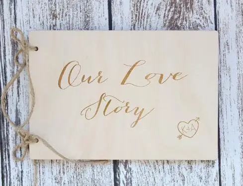 

custom Our Love Story Photo Album Wedding His Her Rustic Wood Vow Book Set His and Her Vows Notebook Set Bridal Shower Gift