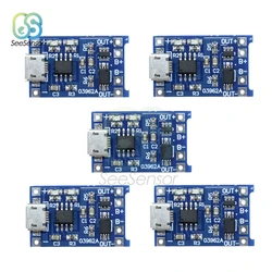 5Pcs TP4056 5V 1A Micro USB 18650 Lithium Battery Charging Board Charger Module with Protection Dual Functions