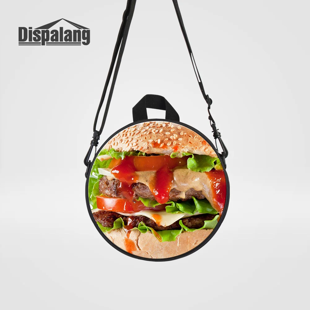 Dispalang 3D Printing Hamburger Backpack For Little Boys Girls Round Mochila Infantil Children Small School Bags Rucksack Rugtas