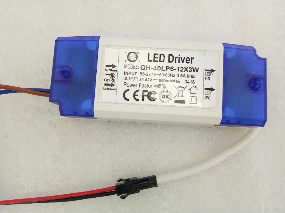 1pc 6-12x3W 950mA LED Driver DC20-42V High Power LED Powr Supply For Floodlight