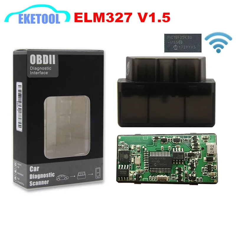 

ELM327 WIFI V1.5 Hardware PIC18F25K80 Chip Single PCB OBD CAN-BUS Supports 9 Protocols SAE J1850 PWM ELM 327 V1.5 iOS Scan