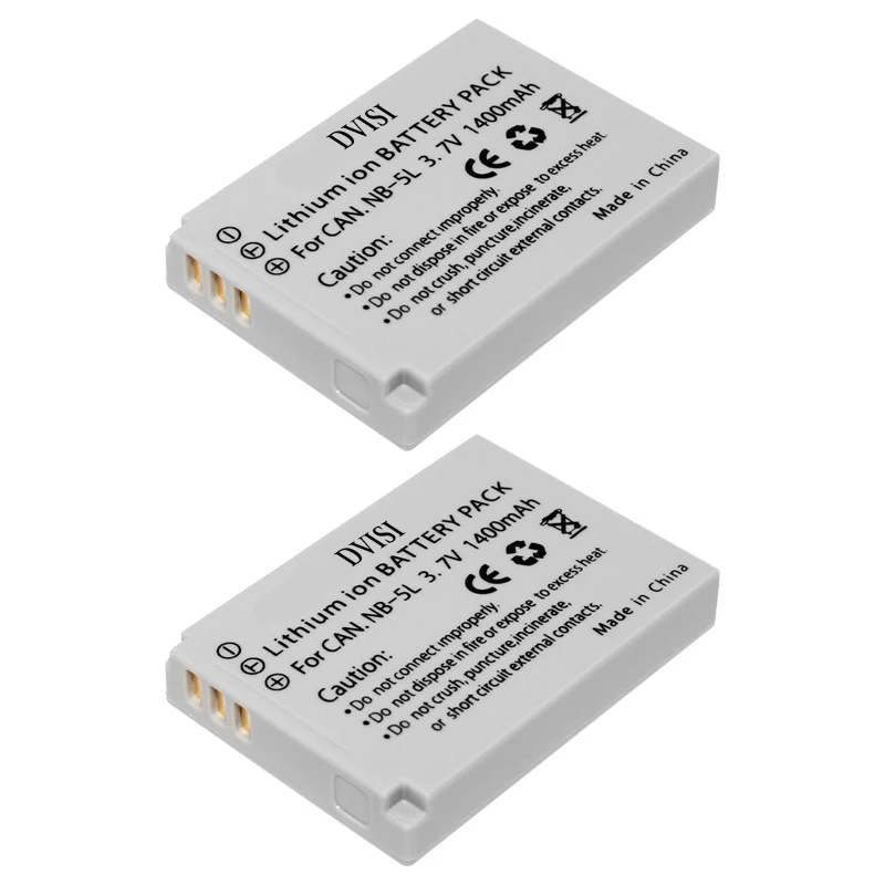 2pcs/lot 1400mAh 3.7V NB-5L NB 5L NB5L Rechargeable li-ion Camera Battery For Canon 900 Ti SD790 IS SD950 SD900 SD990 z1