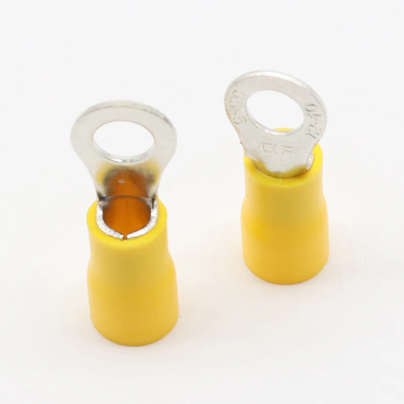 RV5.5-5 Yellow Ring insulated terminal cable Crimp Terminal 100PCS/Pack suit 4-6mm2 Cable Wire Connector RV5-5 RV