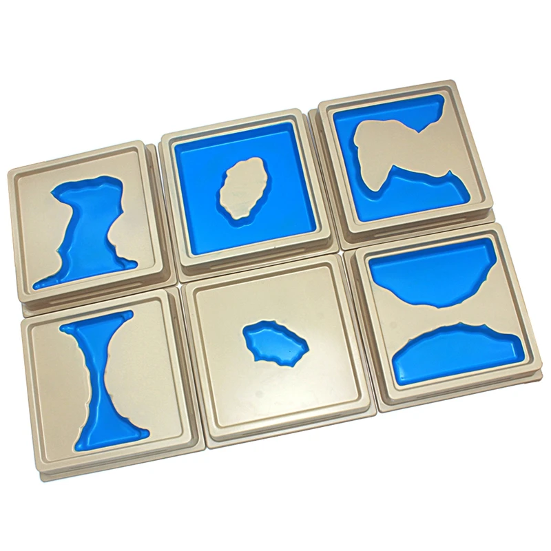 6Pcs Montessori Plastic Geology & Earth Sciences Land & Water Trays Set 1 Science Toys for Children Early Educational Preschool