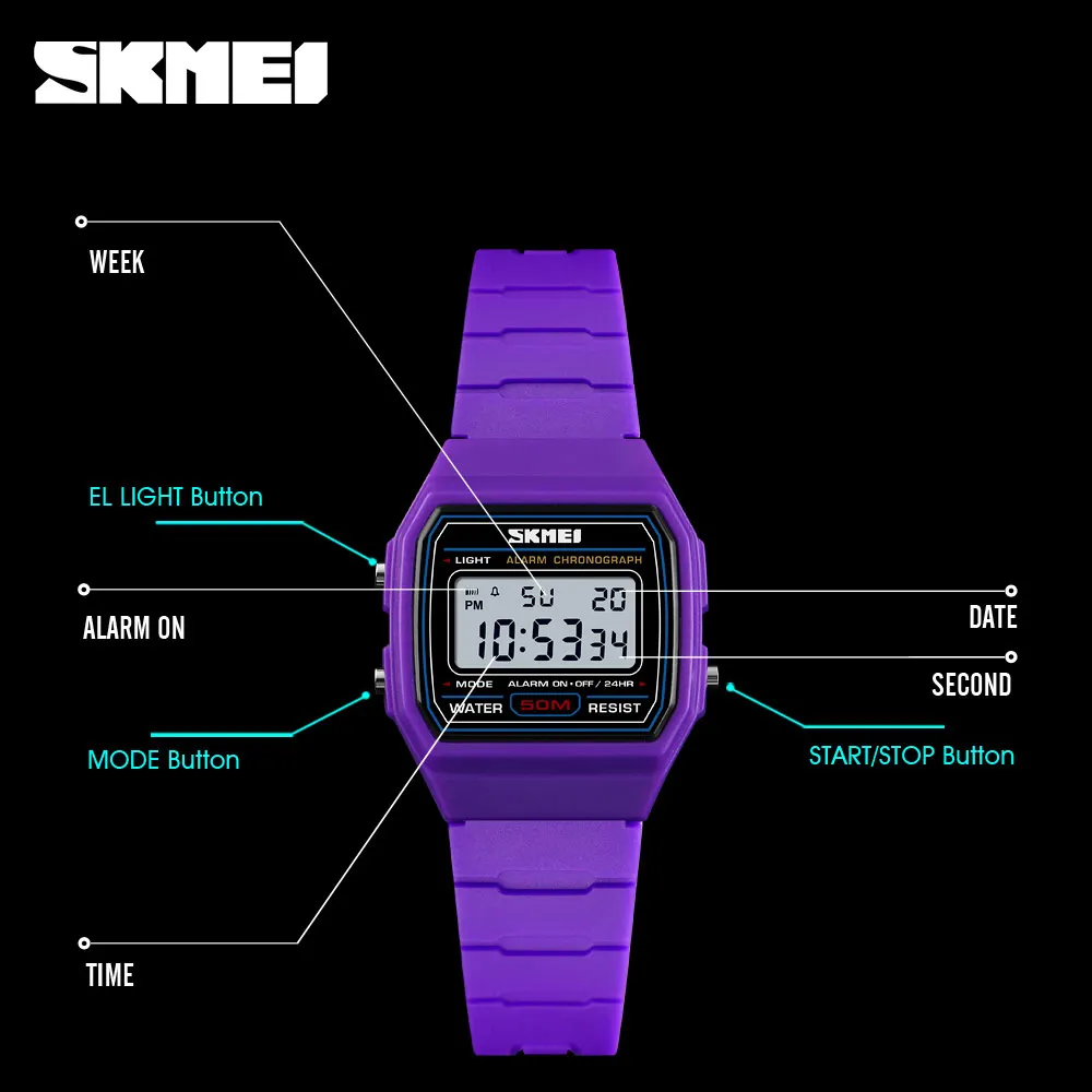 SKMEI-Montres numériques Shoous pour enfants, montre-bracelet étanche, style sport, réveil, mode pour enfants, nouveau