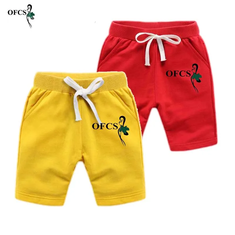 

Retail Summer Children's Shorts Baby Boys Solid Beach Shorts Elastic Waist Girl Trousers kids Clothing Motion Pants For 18M-12T