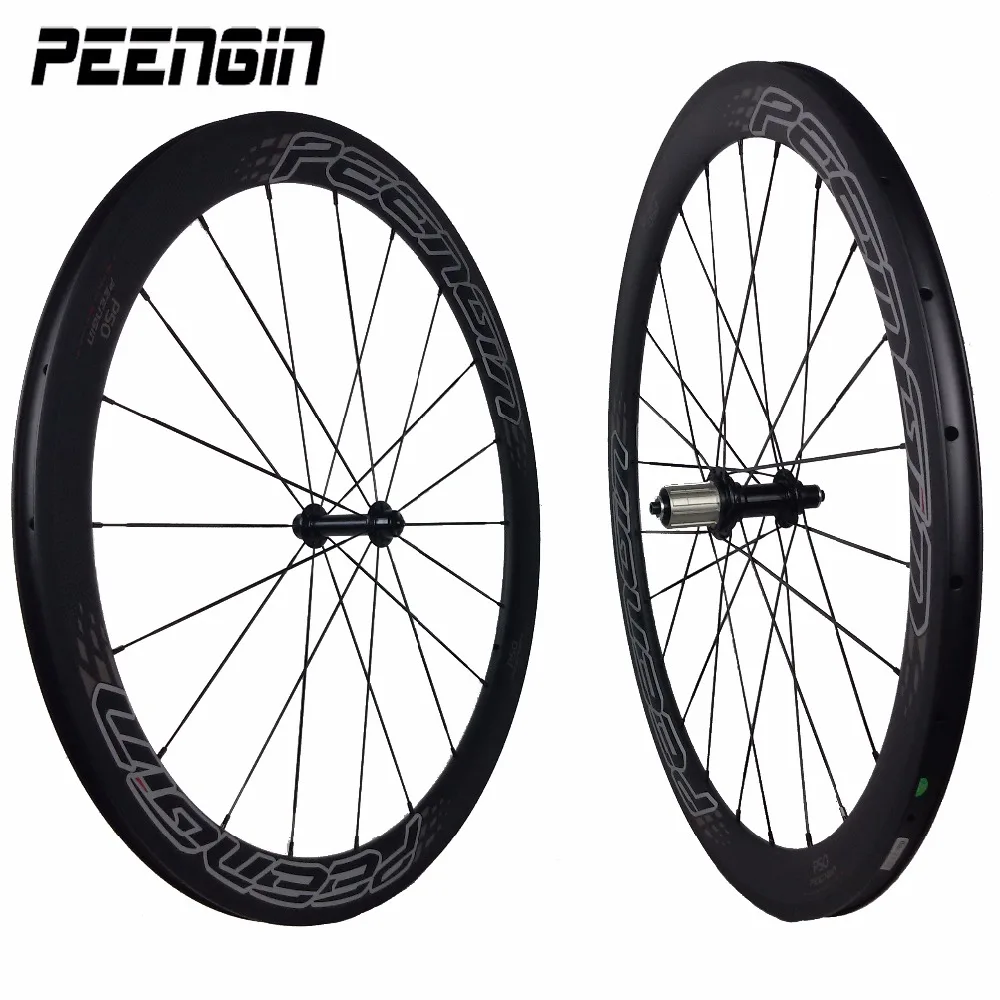 

OEM 50mm Carbon Clincher Wheelset 700C Wheel 25mm Wide U Section With Novatec Powerway Light Alu Hub Pillar Spoke Made-In-China